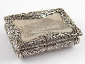 Appraisal: A fine William IV sterling silver snuff box by Nathaniel