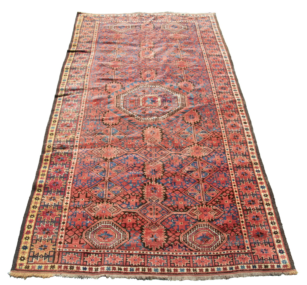 Appraisal: BESHIR CARPET Octagonal star filled medallion flanked by various palmettes