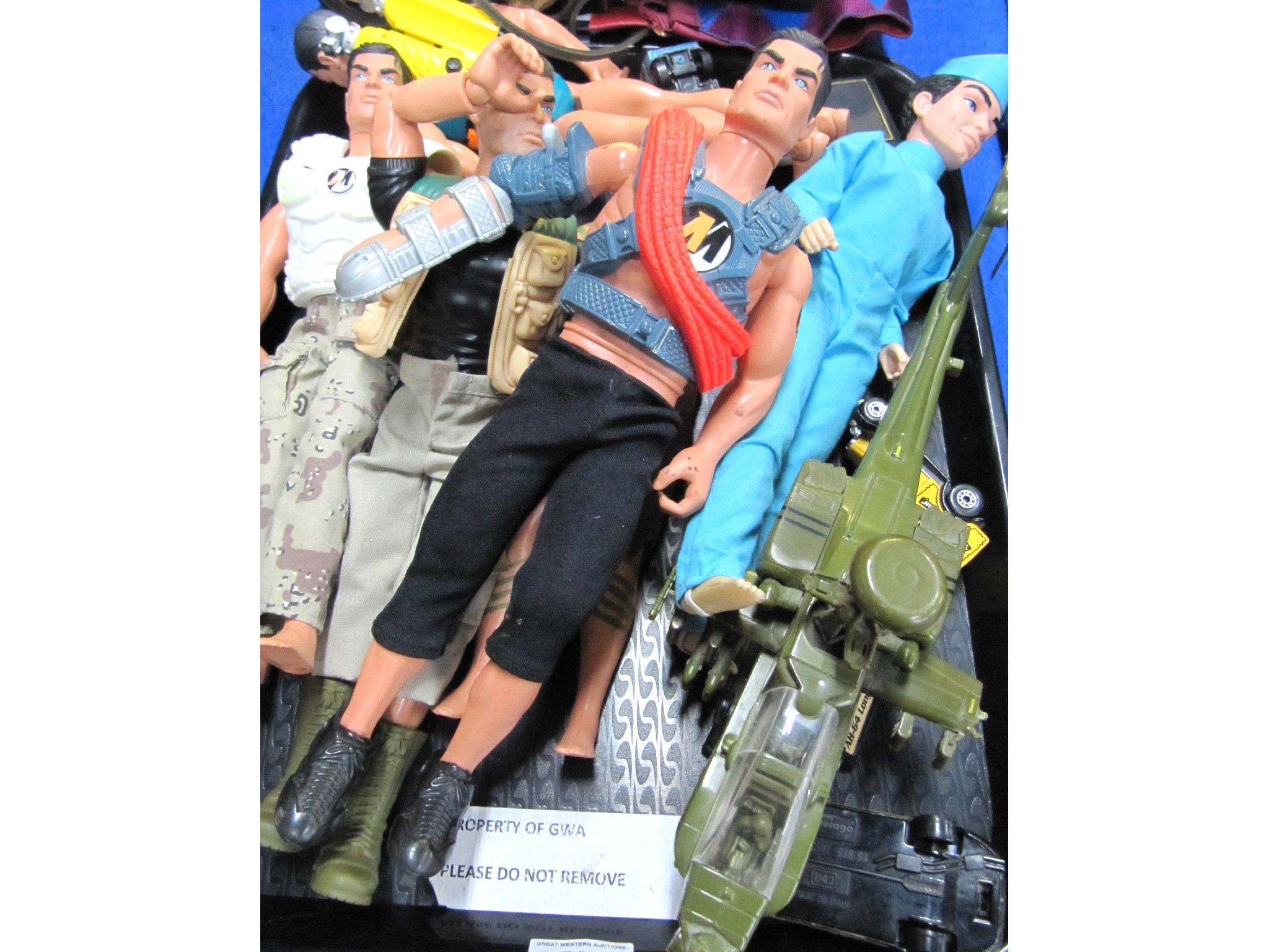 Appraisal: A tray lot of Action Man figures toy helicopter etc