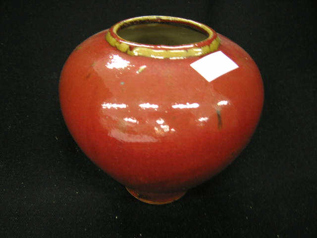 Appraisal: Art Pottery Vase red glaze unsigned