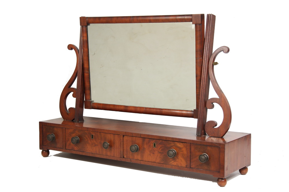 Appraisal: SHAVING MIRROR - Federal Period Dresser-Top Shaving Mirror in mahogany