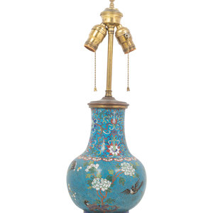 Appraisal: A Chinese Cloisonn Vase Mounted as a Lamp th Century