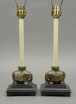 Appraisal: Pair of Elephant-Form Cast-Metal Lamps