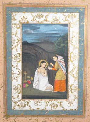 Appraisal: An Indian gouache highlighted in gilt depicting a deity and