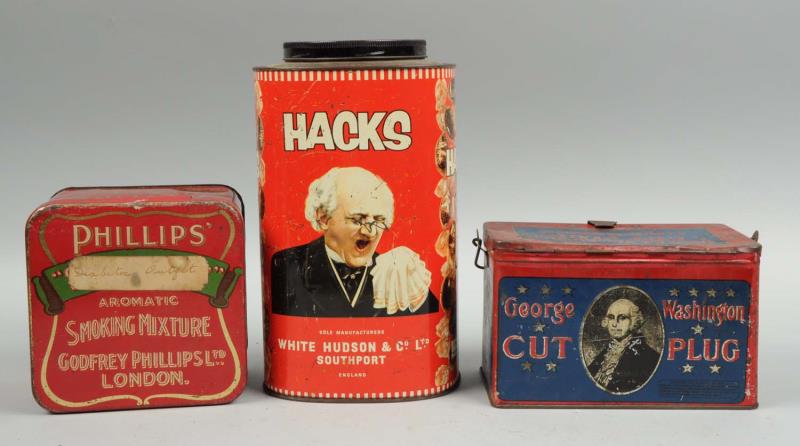 Appraisal: Lot Of Tobacco Tins This lot includes a Hacks tin