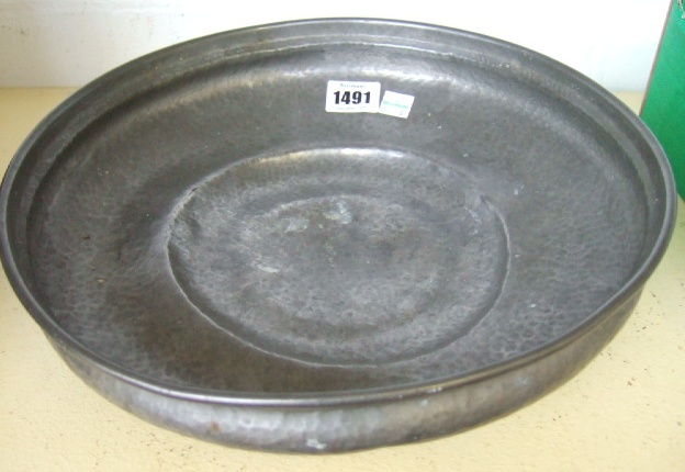 Appraisal: A Tudric pewter pedestal bowl with beaten finish stamped to