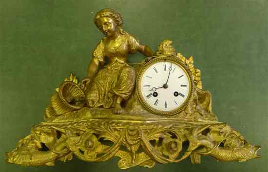 Appraisal: A th century French ormolu mantel clock surmounted with a