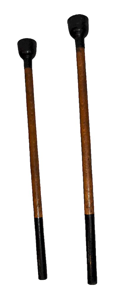 Appraisal: IOOF Wooden and Cast Iron Ceremonial Torches IOOF Wooden and