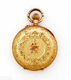 Appraisal: A lady's pocket watch with white dial Roman numerals and