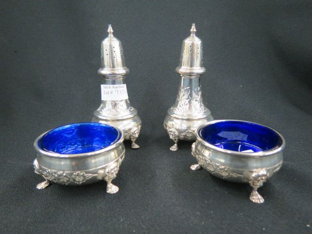 Appraisal: Set of Sterling Silver Salt and Peppers footed salt cellars