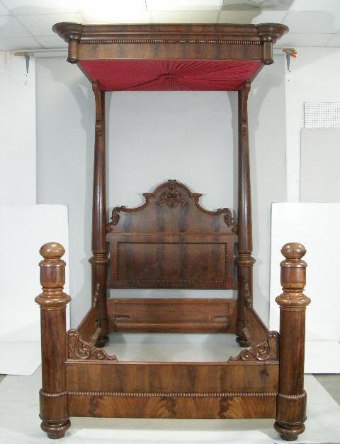 Appraisal: Plantation Half Tester Bed att Prudent Mallard c mahogany and