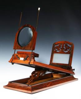 Appraisal: A TH CENTURY FOLDING STEREO GRAPHOSCOPE A rosewood table-top model