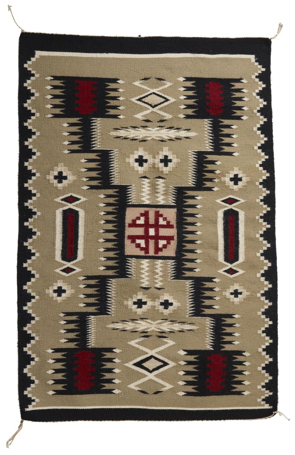 Appraisal: A Navajo Ganado-style storm pattern rug th Century Din Woven