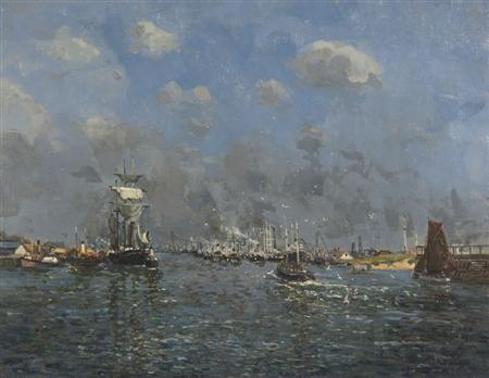 Appraisal: CAMPBELL ARCHIBALD MELLON - GULLS FOLLOWING THE FISHING FLEET GREAT