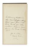 Appraisal: INSCRIBED TWAIN MARK William Wright as Dan De Quille History