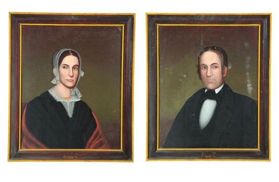 Appraisal: PAIR OF PORTRAITS OF A MAN AND WOMAN ATTRIBUTED TO