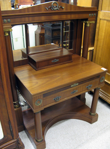 Appraisal: FRENCH EMPIRE STYLE ORMOLU-MOUNTED MAHOGANY DRESSING TABLE late th early