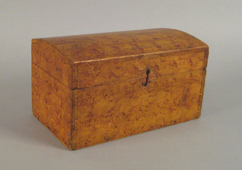 Appraisal: New England painted pine dome lid box ca retaining its