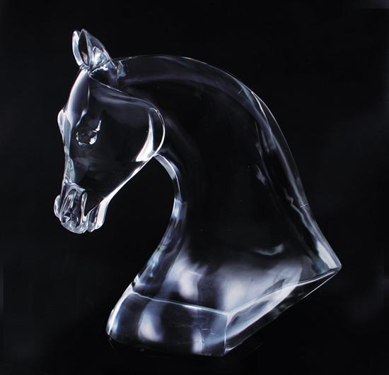 Appraisal: Lalique crystal Tete De Cheval crystal glass model of a