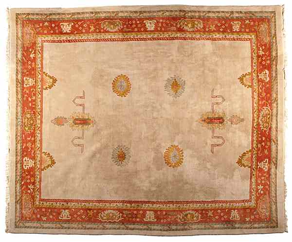 Appraisal: Modern Indian Oushak Rug Indian ca - A modern Oushak