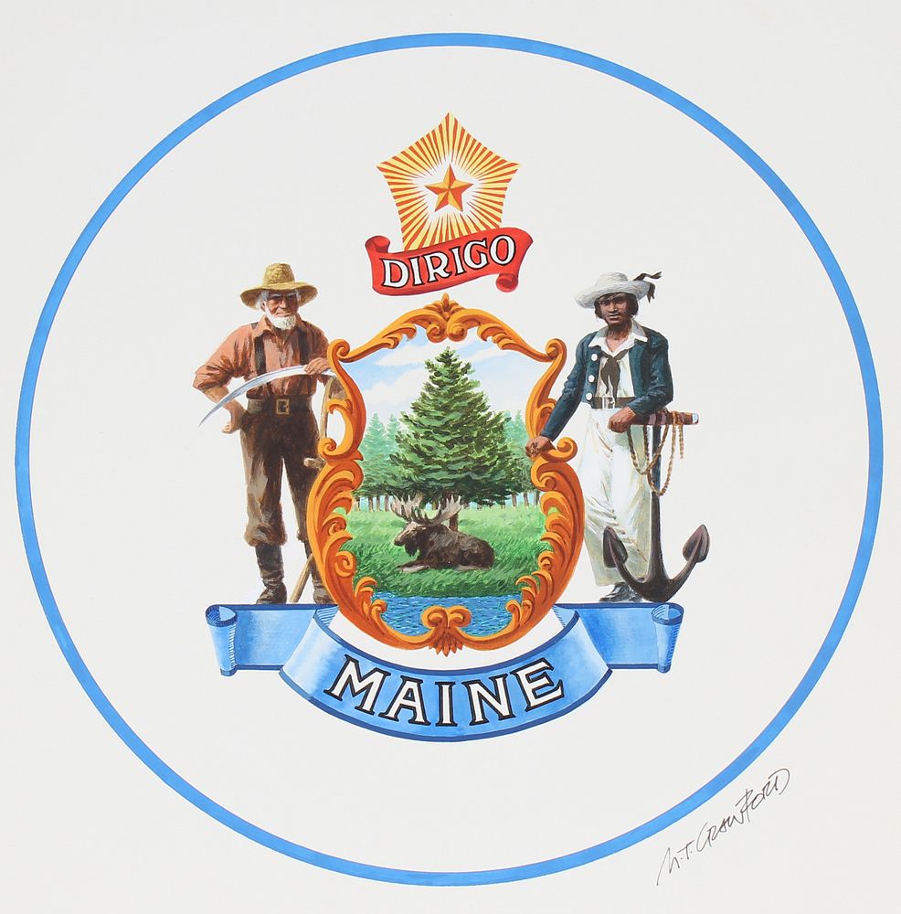 Appraisal: Mel Crawford B Great Seal of Maine WC Mel Crawford