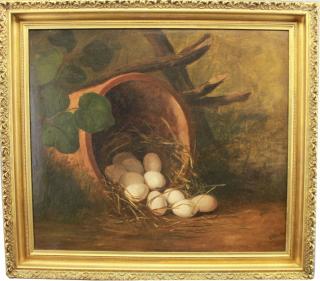 Appraisal: Attr Augustus Nicholas Burke - Still life Oil on canvas