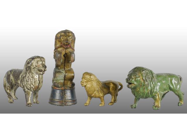 Appraisal: Lot of Cast Iron Lion Still Banks Description Includes one