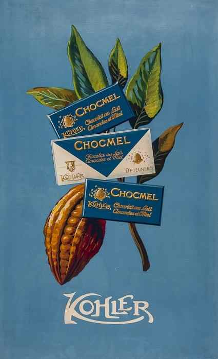 Appraisal: ANONYMOUS KOHLER CHOCOLATE lithograph in colours cond A-backed on linen