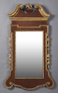 Appraisal: Chippendale Style Gilt and Gesso Mahogany Overmant Chippendale Style Gilt