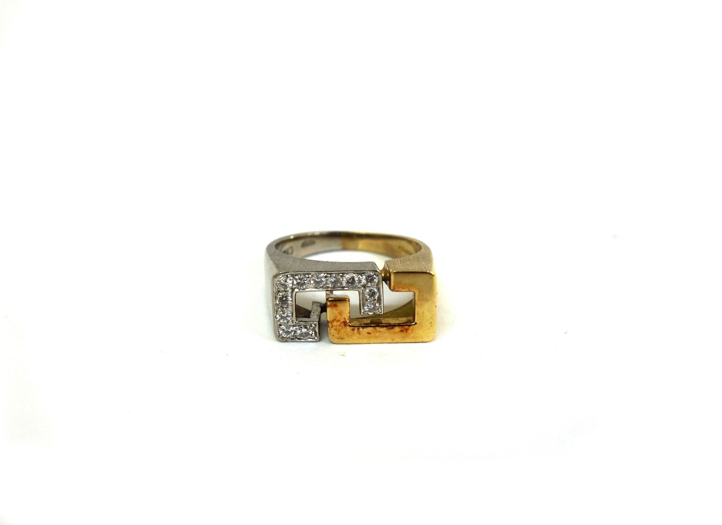 Appraisal: An ct yellow and white gold and round brilliant cut