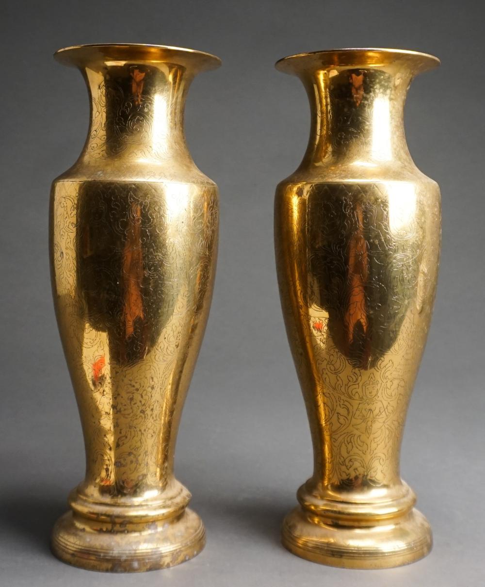 Appraisal: Pair Indian Bronze Vases H in cm