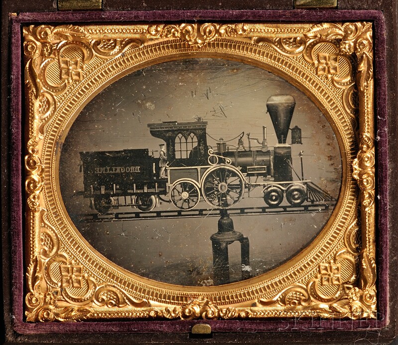 Appraisal: Sixth Plate Daguerreotype of the BROOKLINE Locomotive Weather Vane in