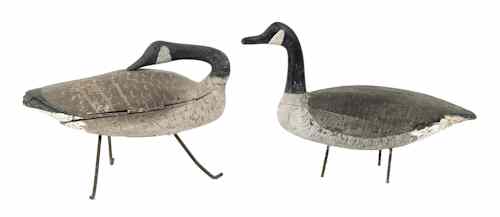 Appraisal: Pair of carved and painted Canada goose decoys early th