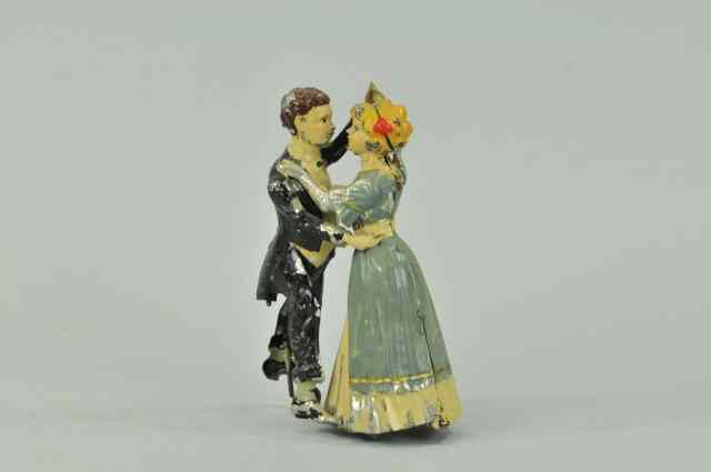 Appraisal: TANGO DANCERS Gunthermann Germany hand painted tin depicts couple dancing