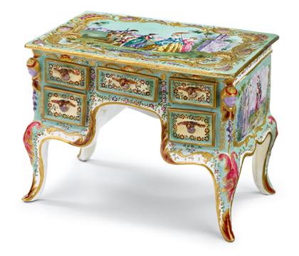 Appraisal: French faience miniature desklate th century