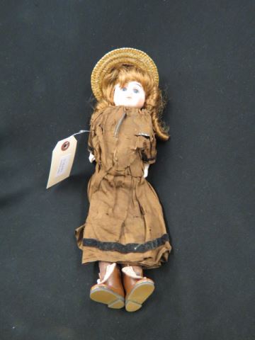 Appraisal: German Victorian Bisque Head Doll horseshoe mark original clothes brown