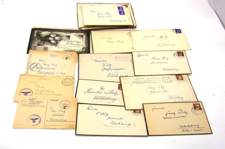 Appraisal: Large lot of German wartime correspondance many with Hitler head