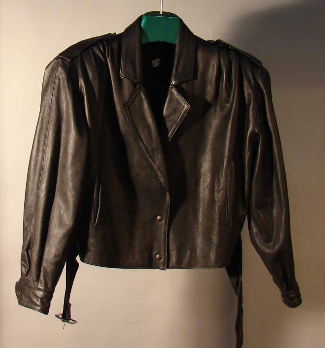 Appraisal: Vera Pella Biker s Jacket Black Leather Size Medium