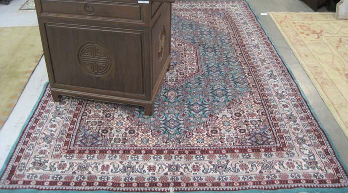 Appraisal: HAND KNOTTED ORIENTAL CARPET Indo-Bijar overall Herati floral design on