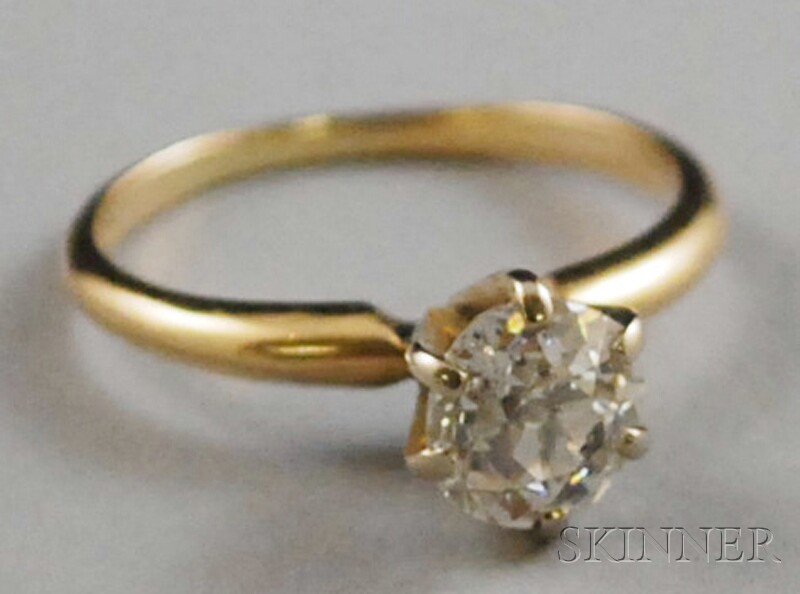 Appraisal: kt Gold and Diamond Solitaire stone approx cts heavily included