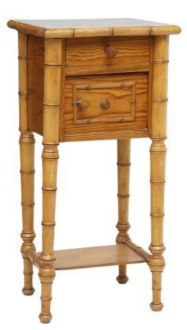 Appraisal: French Aesthetic pine bedside cabinet late th c inset marble