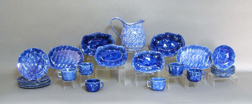 Appraisal: Group of blue spongewear Provenance Collection of Richard and Rosemarie