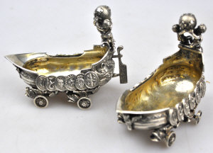 Appraisal: A pair of th century French silver open salts modelled