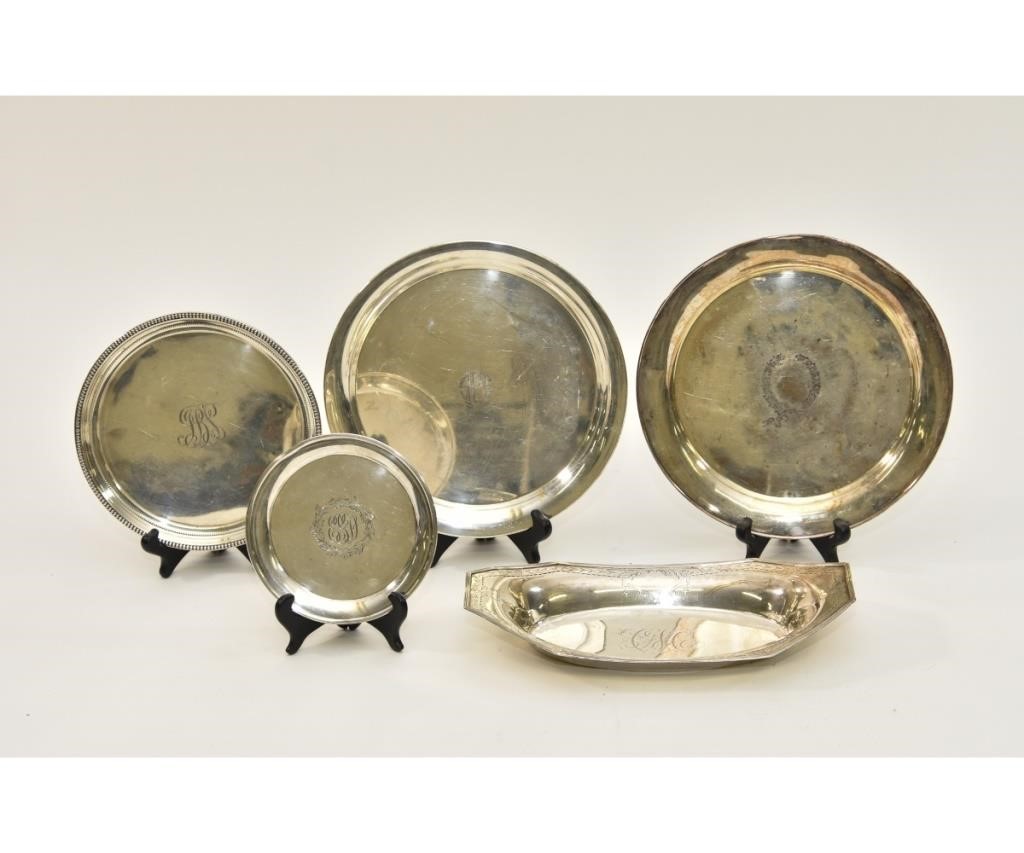 Appraisal: Four sterling silver dishes the largest dia together with a