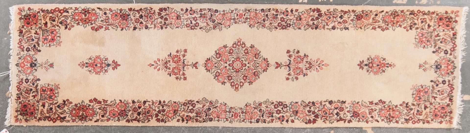 Appraisal: Semi-antique Kerman runner approx x Iran circa Condition Good condition