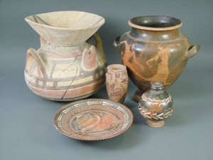 Appraisal: NOTE PROVENANCE ADDED An Attic style terracotta twin handled pedestal