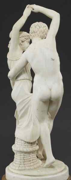 Appraisal: Italian Carrara marble figuredepicting a man and woman dancing on