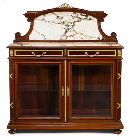 Appraisal: Louis XVI style mahogany and gilt metal mounted marble top