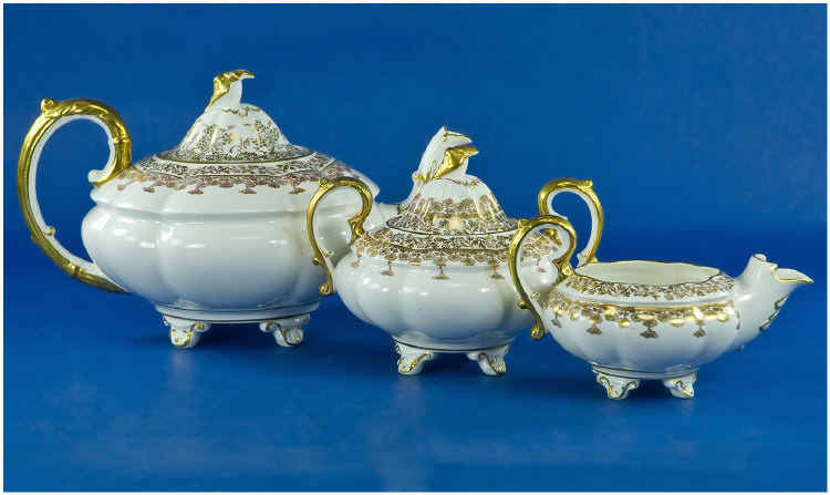 Appraisal: Royal Stafford Teapot Milk Sugar Rockingham Style