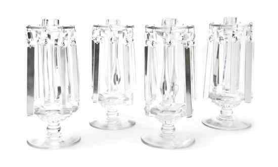 Appraisal: A Set of Four Molded Glass Girandoles each of baluster